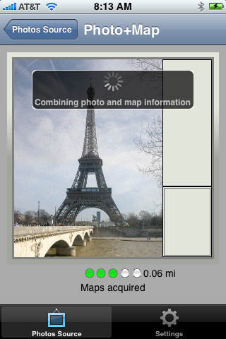 Photo+Map assembling screen